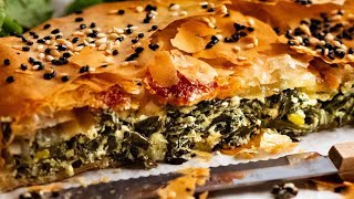 Spanakopita Greek Spinach Feta Pie with Filo Pastry [upl. by Sinnoda]