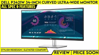 Dell P3421W 34inch Curved Ultrawide USBC Monitor Launched  All Details Spec Features And More [upl. by Abagail]