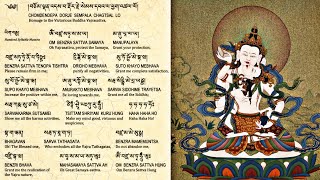 ☸The Hundred Syllables Vajrasattva Mantraརྡོ་རྗེ་སེམས་དཔའ།Dorje Sempa MantraOm Vajrasattva Samaya [upl. by Marlon]