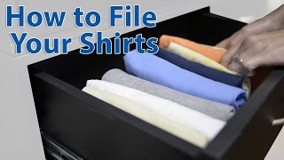 The BEST Way to Fold Shirts Closet Organizing 101 [upl. by Anirtal536]