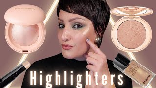 5 BEST HIGHLIGHTERS and HOW TO USE THEM Charlotte Tilbury Highlighter  Rare Beauty Highlighter [upl. by Avek]