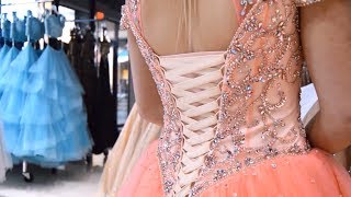 HOW TO Lace Up a Corset Dress  Rsvp Prom and Pageant [upl. by Elinet]