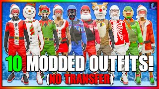 HOW TO GET 10 GTA 5 CHRISTMAS MODDED OUTFITS NO TRANSFER GLITCH [upl. by Melisandra]