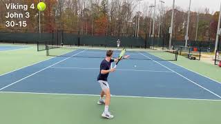 Mens 45 ntrp tennis match court level highlights USOpen John vs Tennis Viking former 1 at a D3 [upl. by Yousuf]