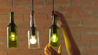 DIY Hanging Wine Bottle Pendants [upl. by Hedgcock]