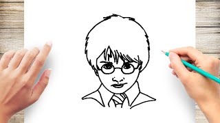 How to Draw Harry Potter Step by Step [upl. by Ahsinned]