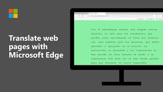 How to translate a web page using the Microsoft Edge Browser [upl. by Sayles]