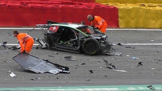 24H Spa 2021  HUGE CRASH  SpaFrancorchamps Eau RougeRaidillon [upl. by Rossie147]