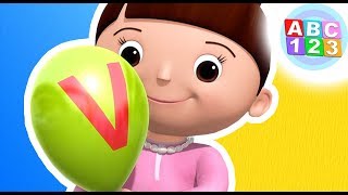 ABC Balloons Nursery Rhyme For Babies  Learn With ABC 123 [upl. by Monika333]