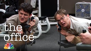 Dwight vs Gabe Jim’s Workout Prank  The Office [upl. by Cinimmod]