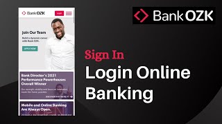 Online Banking Login  Bank OZK Log In to Your Account  wwwozkcom [upl. by Elias]