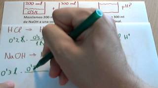 Calcular el pH final de una mezcla de dos disoluciones reacción de neutralización [upl. by Leonor]