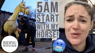 HORSE MORNING ROUTINE 2020  5AM start  freezing mornings  UK Equestrian YouTuber [upl. by Guenna]