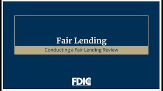 An Overview of the FDIC Fair Lending Review Process [upl. by Ajet]