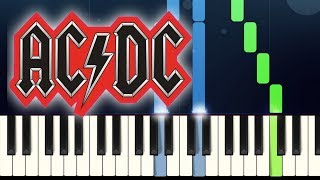 ACDC  BACK IN BLACK  EasyMedium Piano Tutorial with SHEET MUSIC [upl. by Gitlow]