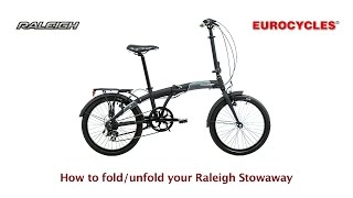 How to FoldUnfold your Raleigh Stowaway Folding Bike [upl. by Atilahs]