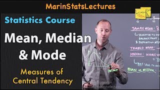 Mean Median and Mode in Statistics  Statistics Tutorial  MarinStatsLectures [upl. by Celene796]