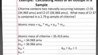 CHEMISTRY 101 Calculating mass of an isotope in a sample [upl. by Boyd]