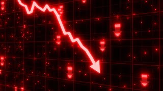 Stock Market Crash of Red Arrow Graph Going Down Into Recession 4K 60fps Wallpaper Background [upl. by Kenelm]