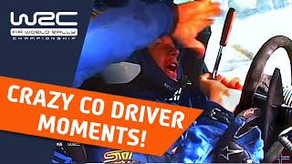 WRC Top 10 CRAZY CoDriver Moments Funny rally onboard compilation about rally co drivers [upl. by Yartnod]