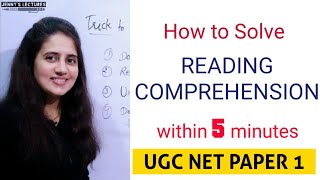 How to solve Reading Comprehension within 5 minutes  UGC NET Paper1 [upl. by Wolfie918]