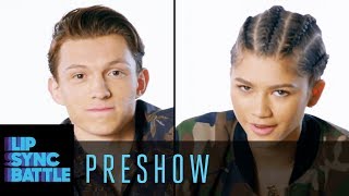 SpiderMan Homecomings Tom Holland amp Zendaya Interview  Lip Sync Battle Preshow [upl. by Rhona860]