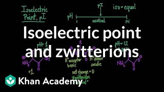 Isoelectric point and zwitterions  Chemical processes  MCAT  Khan Academy [upl. by Emmerich]