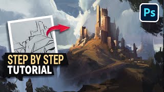 Concept Art Process  Digital Painting Tutorial [upl. by Home]