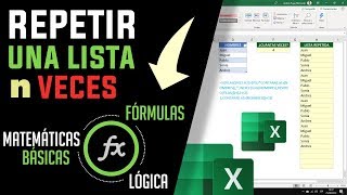 Repetir una lista de valores n veces con fórmula en Excel [upl. by Haduhey984]