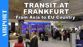 TRANSFER AT FRANKFURT Airport  How to Make a Connection Flight  Transit Walk from Plane to Gate [upl. by Alicirp]