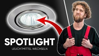 SPOTLIGHT wechseln  Glühbirne eines EINBAUSTRAHLER tauschen Anleitung [upl. by Aisiat]