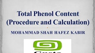 Total Phenol Content Procedure and Calculation [upl. by Yrneh897]