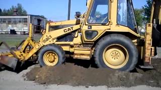 CAT 428 B Caterpillar 428B old but very strong [upl. by Ledba]