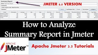 Jmeter Tutorial  How to Analyze Summary Report in Jmeter [upl. by Aileme]