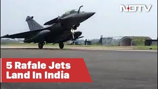 Watch Rafale Fighter Jet Lands At Ambala Air Base [upl. by Ellerred]