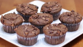 How to Make Chocolate Banana Muffins  Easy Chocolate Chip Muffin Recipe [upl. by Jepum]