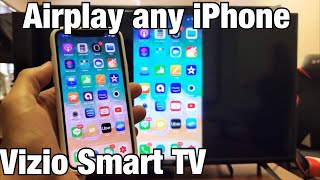 Vizio Smart TV How to AirPlay 2 Screen Mirror All iPhones iPhone 11XSXRX8765 etc [upl. by Whitebook55]