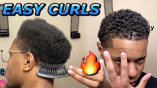 AFRO TO CURLS  MENS CURLY HAIR ROUTINE  How To Make Hair Curly [upl. by Jasik]