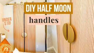 DIY HALF MOON HANDLES — diy wood handles look like metal  diy door handle ideas  barn door short [upl. by Berget]