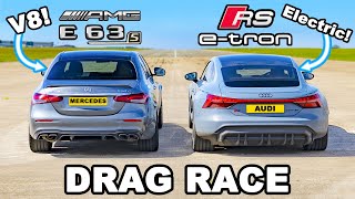 Audi RS etron GT v AMG E63 S DRAG RACE EV v V8 [upl. by Lisetta323]