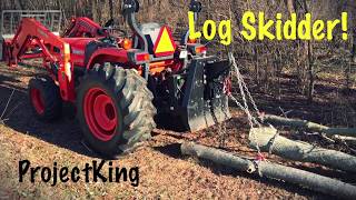 Log Skidder Logging Tractor in the Woods 3 Point Log Skidder [upl. by Nolat14]