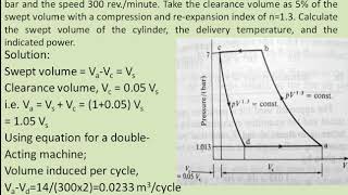 Numerical on a single stage double acting reciprocating air compressor [upl. by Eyllib]