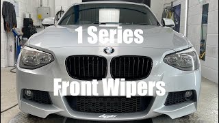 How to change BMW 1 Series Front Wipers Wiper Blades Bosch Aerotwin AP22U and AP18U F20F21 1219 [upl. by Yorgos]