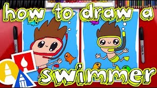 How To Draw A Cartoon Snorkeling Swimmer [upl. by Ettenwad655]