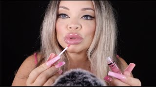 ASMR Lipgloss Application  Pumping  Mouth Sounds [upl. by Oiramaj]