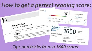 How to get a perfect score on the SAT reading section tips from a 1600 scorer [upl. by Annekcm]