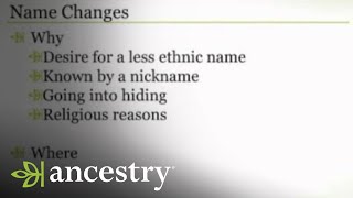 How to Handle Name Changes in Your Family Tree  Ancestry [upl. by Lacie]