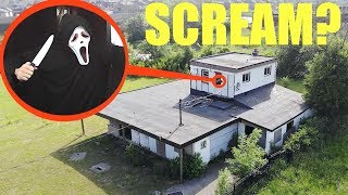 scary you wont believe what my drone caught on camera at the Scream House We saw Ghost Face [upl. by Saticilef19]