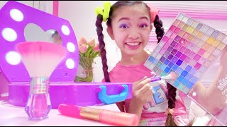 FULL FACE KIDS MAKEUP CHALLENGE  KAYCEE WONDERLAND [upl. by Arotak548]