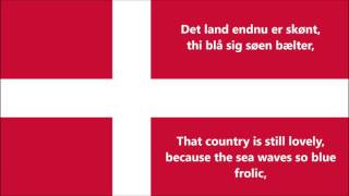 Anthem of Denmark  Danmarks Nationalsang DKEN lyrics [upl. by Enaej]